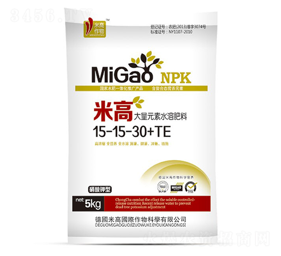 大量元素水溶肥15-15-30+TE-米高-圣氏潤